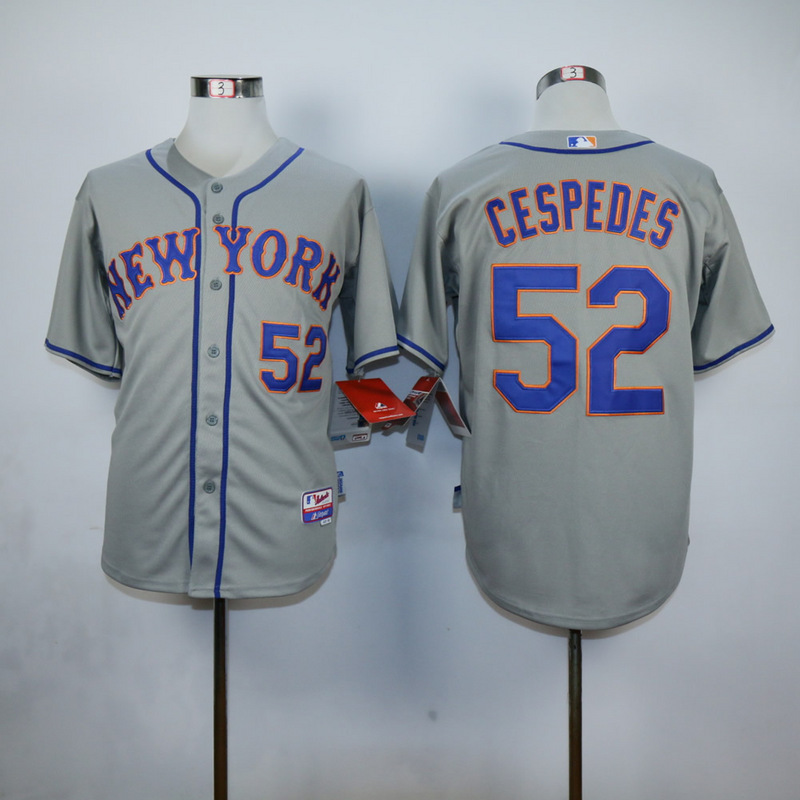 Men New York Mets #52 Cespedes Grey MLB Jerseys